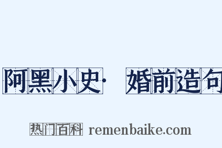 阿黑小史·婚前造句是什么意思的图片